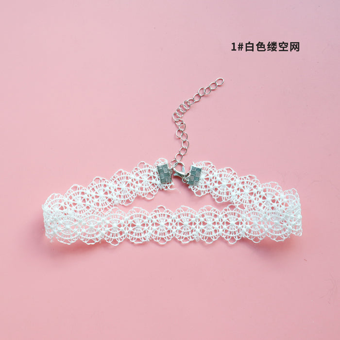 Wholesale Simple necklace, temperament, neckband accessories, floral lace, collarbone chain