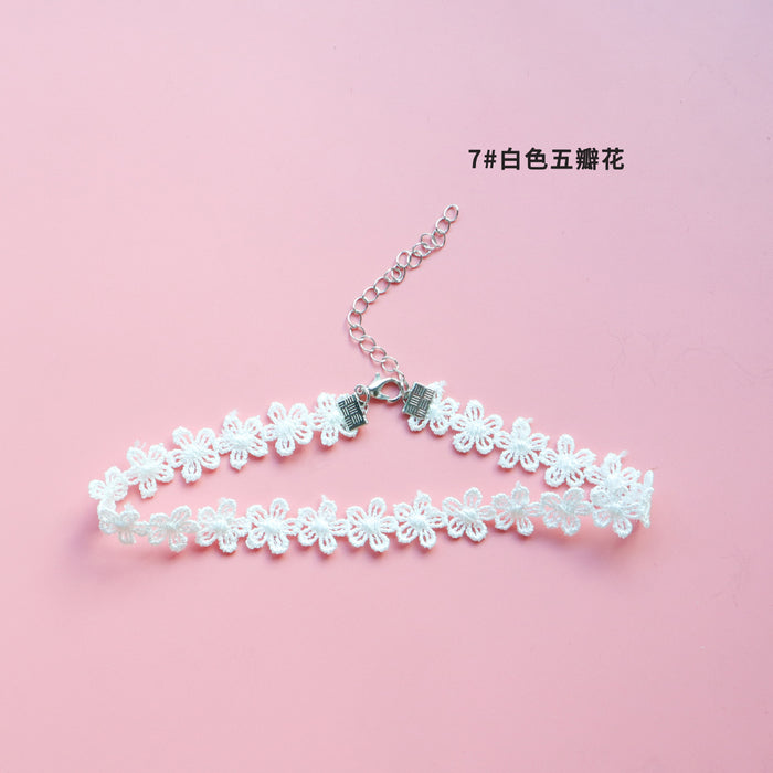 Wholesale Simple necklace, temperament, neckband accessories, floral lace, collarbone chain