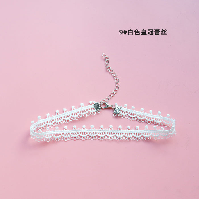 Wholesale Simple necklace, temperament, neckband accessories, floral lace, collarbone chain