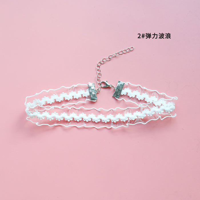 Wholesale Simple necklace, temperament, neckband accessories, floral lace, collarbone chain