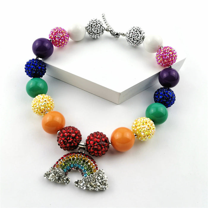 Wholesale Alloy Rainbow Beaded Necklace JDC-NE-ShengXi005