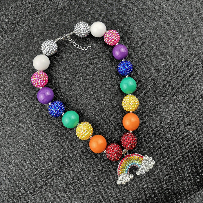 Wholesale Alloy Rainbow Beaded Necklace JDC-NE-ShengXi005