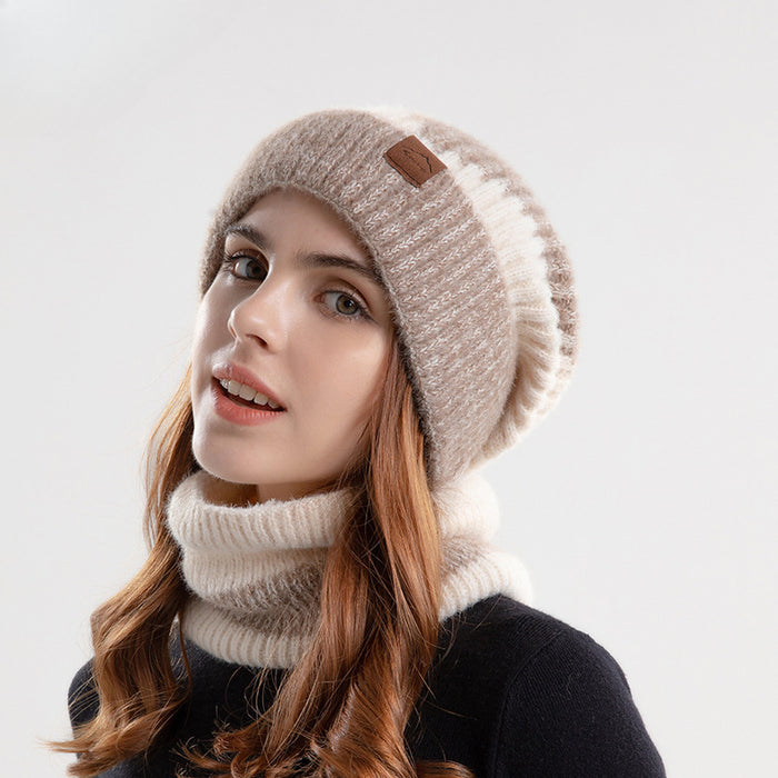 Wholesale Winter Two-color Hat Fence Two-piece Knitted Cap JDC-FH-BG024