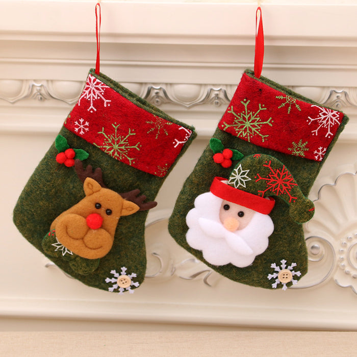 Wholesale Christmas Gift Bag Christmas Decorations Printed Candy Bag Christmas Decoration Socks