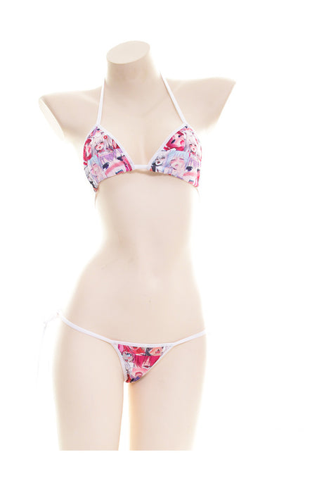 Wholesale Sexy and personalized cartoon bikini set with printed straps, underwear, pajamas