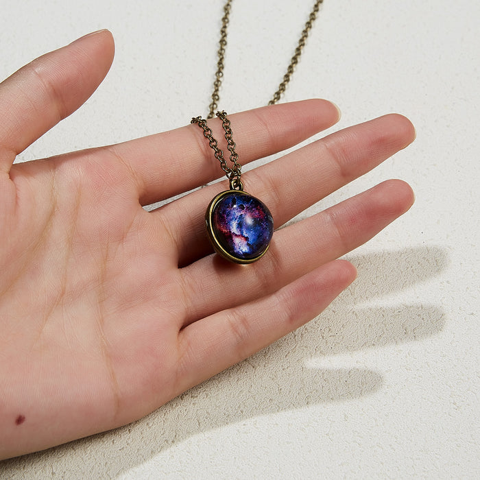 Wholesale Galaxy Nebula Cosmic Pendant Necklace Creative Cosmic Star Necklace