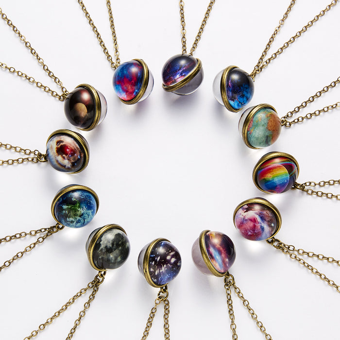 Wholesale Galaxy Nebula Cosmic Pendant Necklace Creative Cosmic Star Necklace