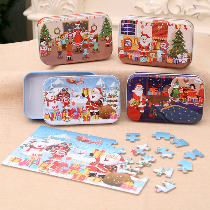 Wholesale Christmas wooden gift handmade Santa puzzle