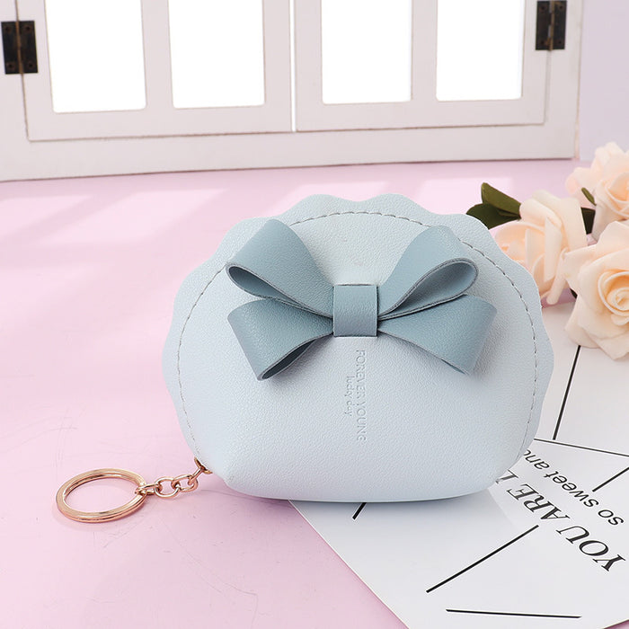 Wholesale Trendy Bow PU Leather Wallet Zipper Coin Purse Portable Boutique Gift For Women