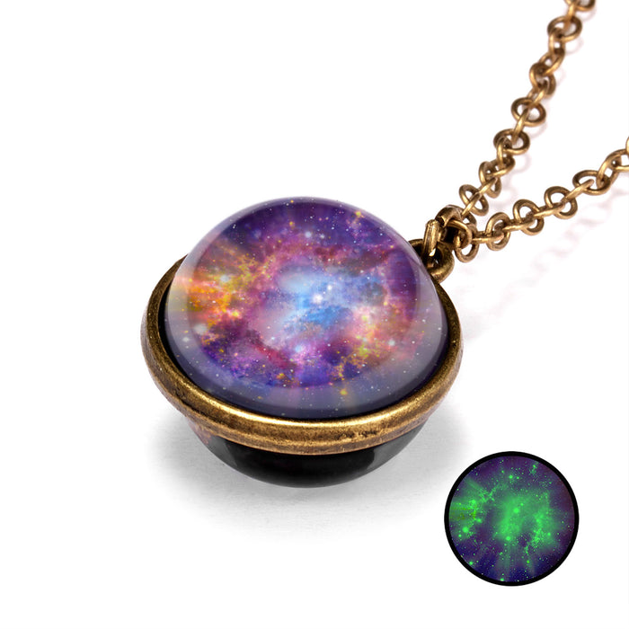 Wholesale Galaxy Nebula Cosmic Pendant Necklace Creative Cosmic Star Necklace