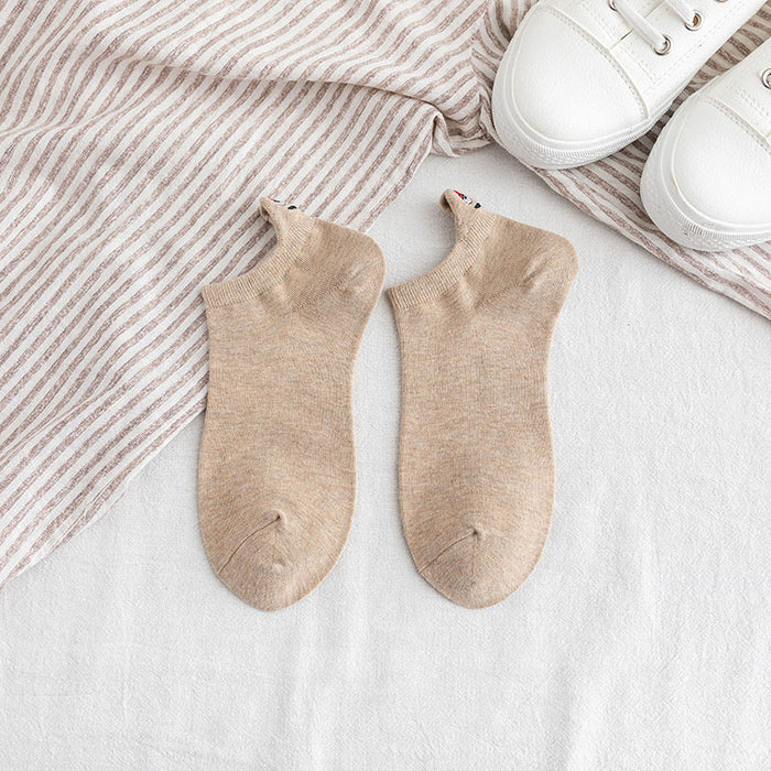 Wholesale Low cut short socks, personalized cartoon embroidery socks, boat socks