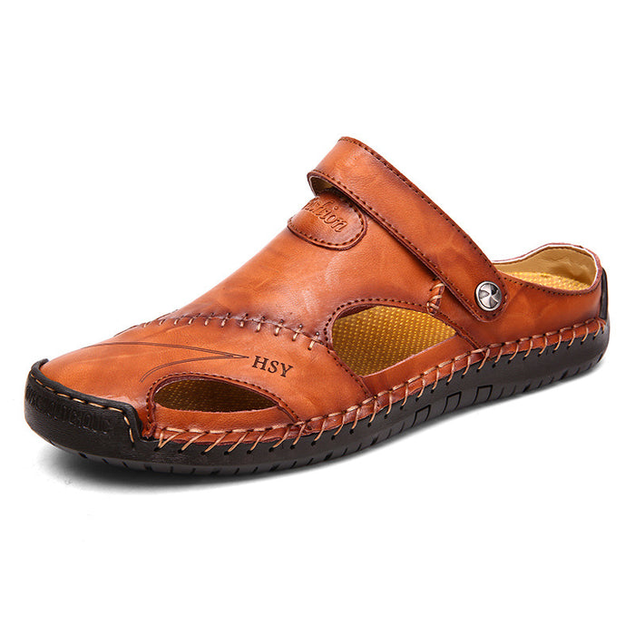Wholesale Sandals Men Beach Shoes Rubber Leather JDC-SD-DJL001