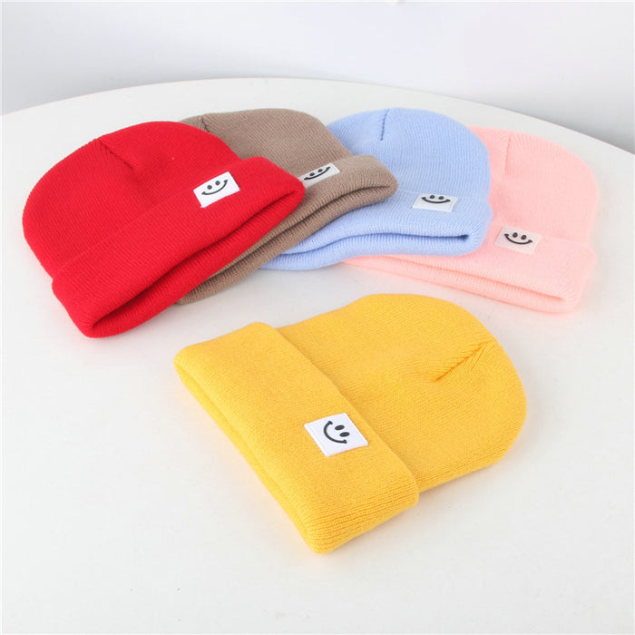 Wholesale Baby hat label sleeve yarn hat cartoon knitted hat