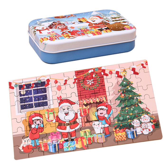 Wholesale Christmas wooden gift handmade Santa puzzle