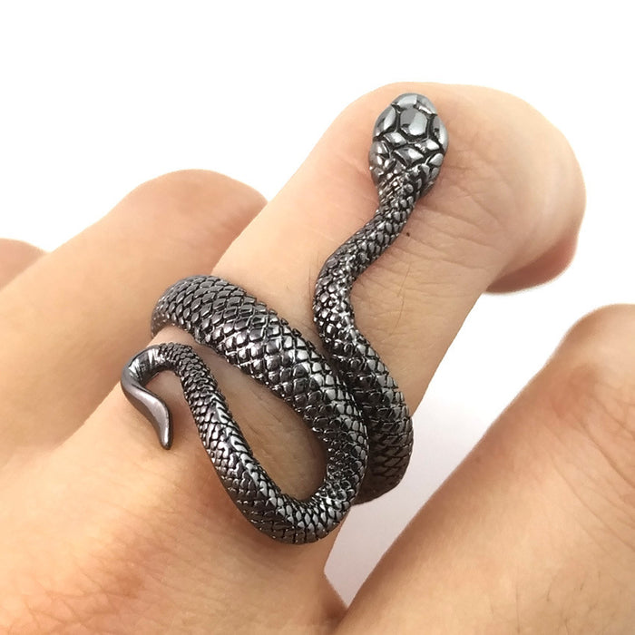 Wholesale silver-plated paint spirit snake unisex ring