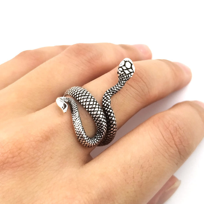 Wholesale silver-plated paint spirit snake unisex ring