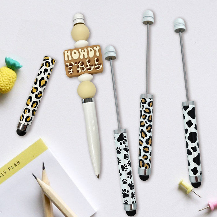 Wholesale Beadable Pens Stylus Pen Cow Print Leopard Print Dog Paw DIY for Beaded Metal Touch Pen JDC-BP-BF014