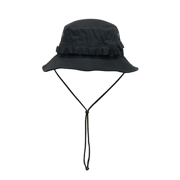 Wholesale Outdoor fishing sun hat, breathable fisherman hat, folding basin hat, drawstring hat