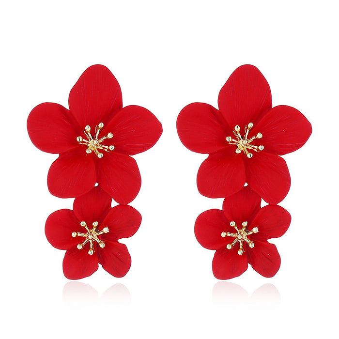 Wholesale Flower Earrings Women's Double-layer Long earring