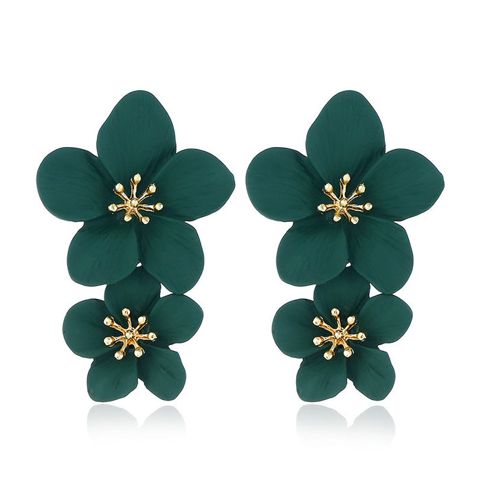 Wholesale Flower Earrings Women's Double-layer Long earring