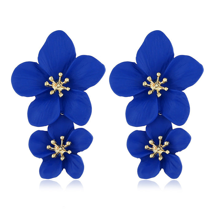 Wholesale Flower Earrings Women's Double-layer Long earring