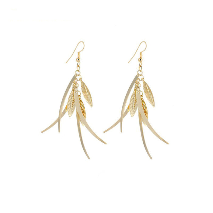 Wholesale   Willow tassel ladies earrings metal ear jewelry earrings