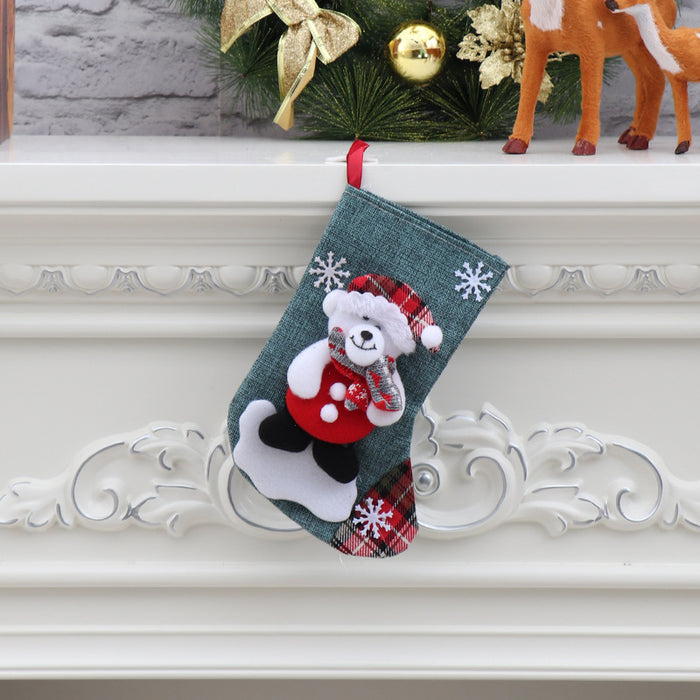 Wholesale Christmas Candy Gift Bag Decoration Props Santa Snowman Socks Medium Size Gift Christmas Stocking Decoration