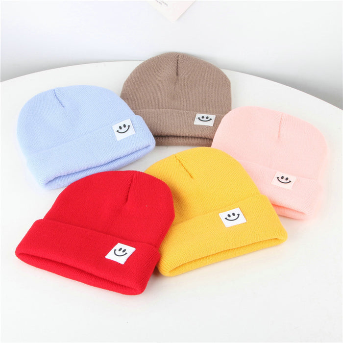Wholesale Baby hat label sleeve yarn hat cartoon knitted hat