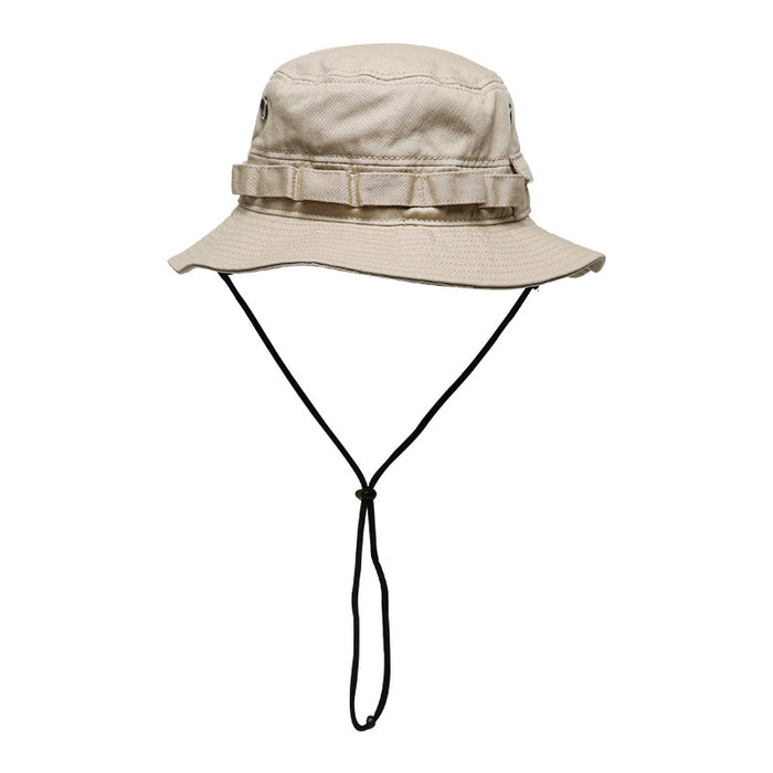 Wholesale Outdoor fishing sun hat, breathable fisherman hat, folding basin hat, drawstring hat