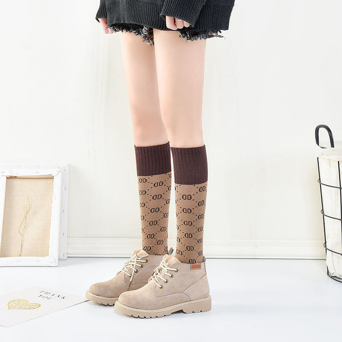 Wholesale Mid to long tube socks, stacked socks, fashionable and versatile calf socks