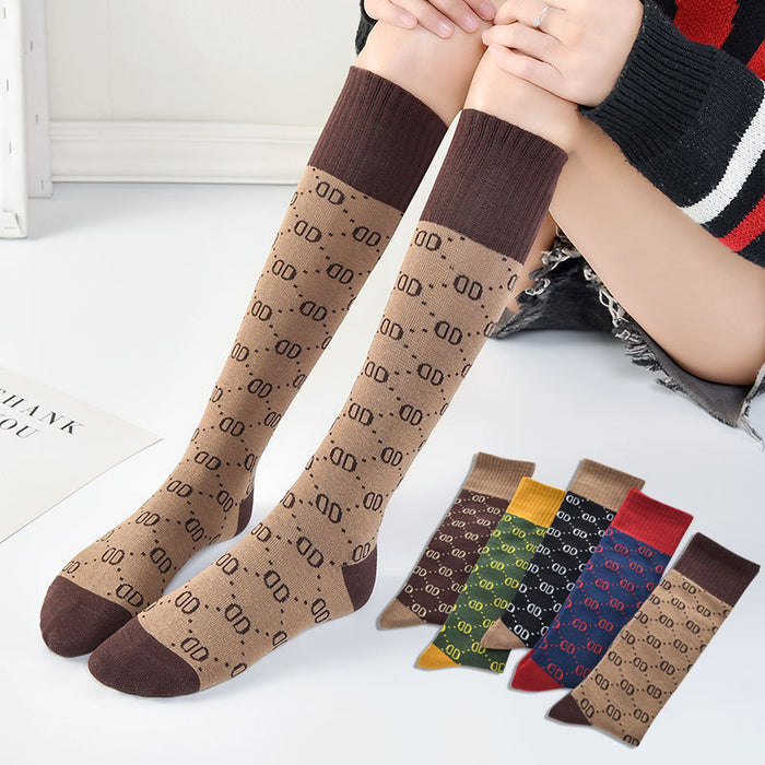 Wholesale Mid to long tube socks, stacked socks, fashionable and versatile calf socks
