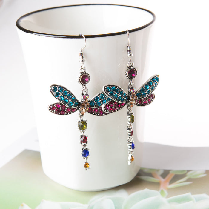 Wholesale Insect Dragonfly Earrings Women's Personalized Animal Dragonfly Pendant Earrings