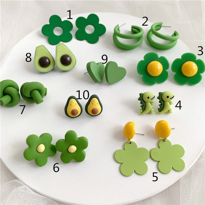 Wholesale Avocado Alloy Paint Ear Clip JDC-ES-ABL010