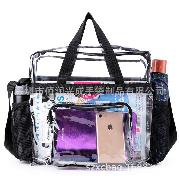 Wholesale Large Capacity PVC Transparent Bags Hand-held Travel Bags JDC-HB-BR001