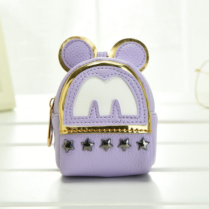 Wholesale PU Rivet Mini Schoolbag Coin Purse JDC-WT-YouTu011