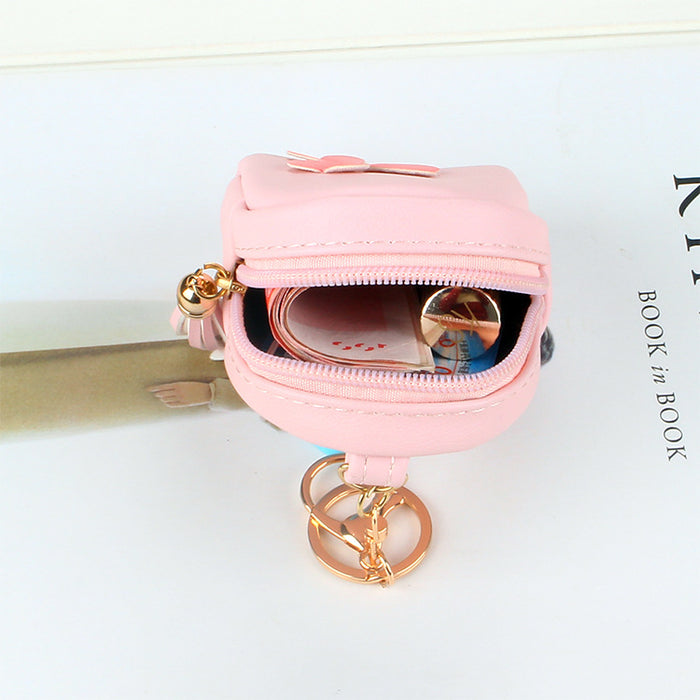 Wholesale Small Schoolbag Wallet Mini Coin Purse Women's Cute Love Small Square Bag Hand Coin Bag Leather