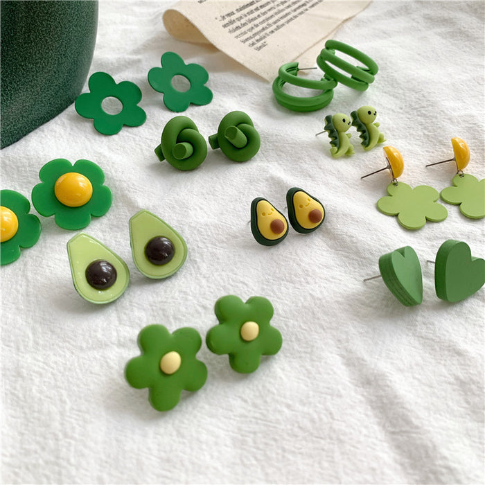 Wholesale Avocado Alloy Paint Ear Clip JDC-ES-ABL010