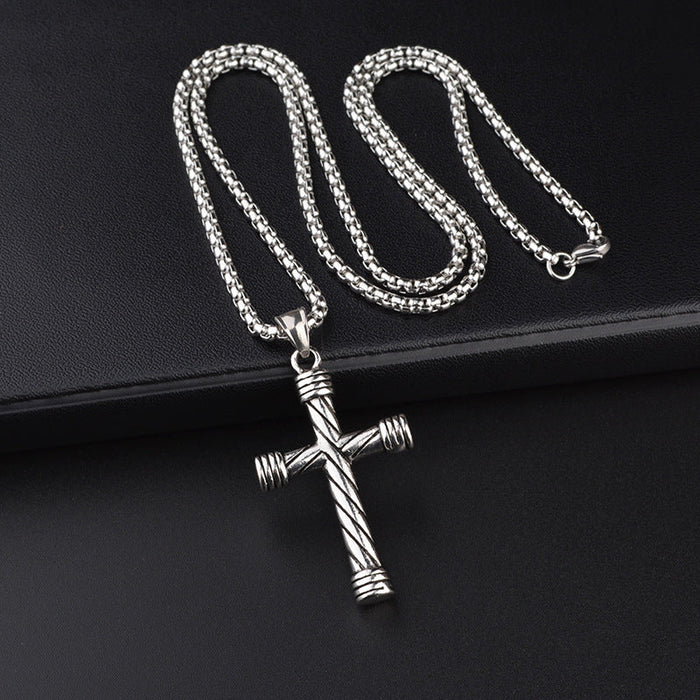 Wholesale Necklace Titanium Steel Cross Pendant Hip Hop Sweater Chain (F) JDC-NE-DongD001