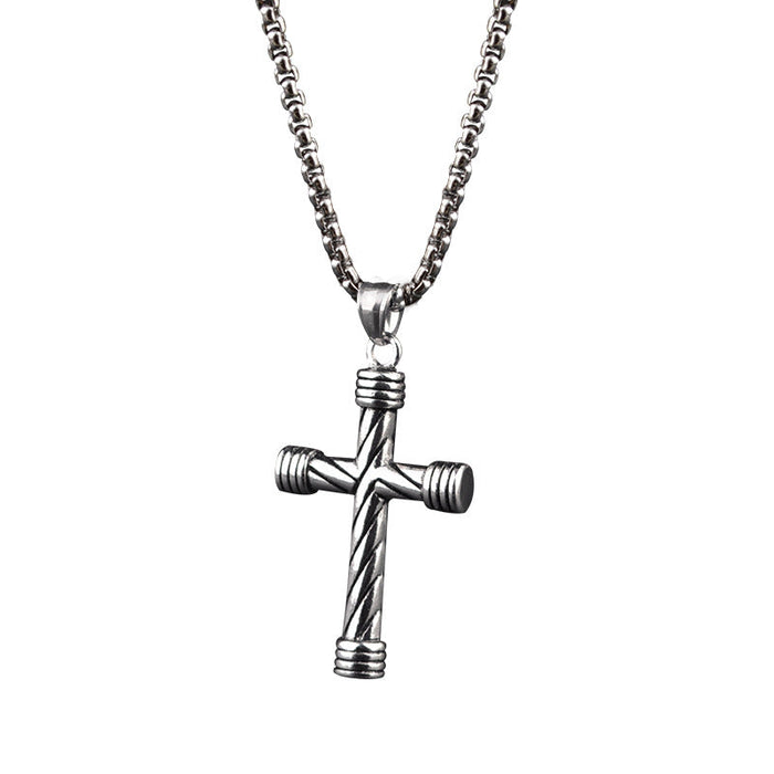 Wholesale Necklace Titanium Steel Cross Pendant Hip Hop Sweater Chain (F) JDC-NE-DongD001