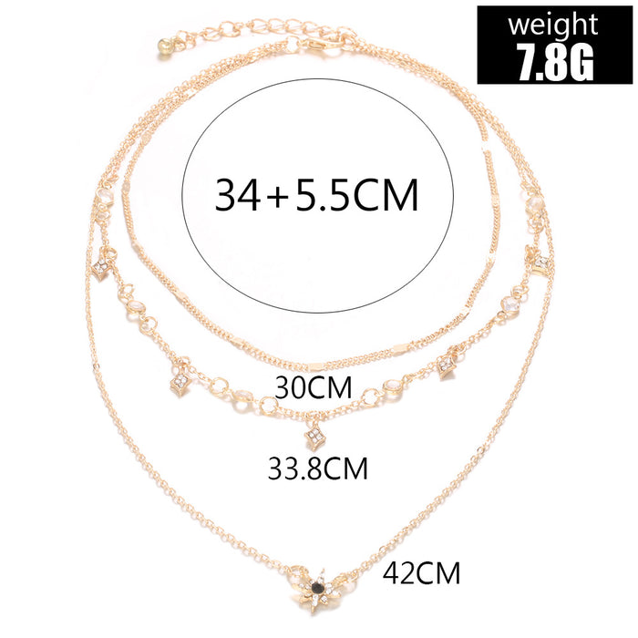 Wholesale multi-layer star pendant necklace handmade necklace combination