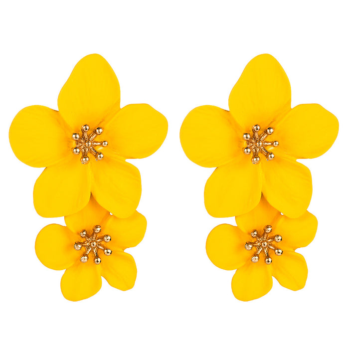 Wholesale Flower Earrings Women's Double-layer Long earring