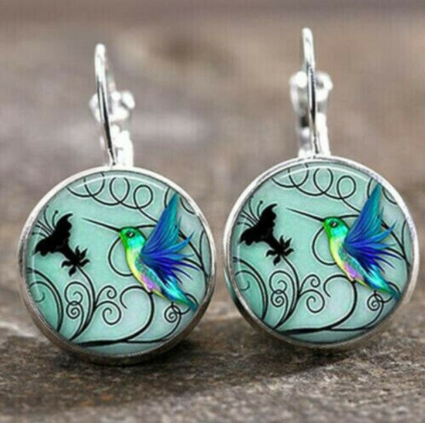 Wholesale Time Stone Pendant Moon Angel Earrings DIY Alloy Earrings Earrings Buckle