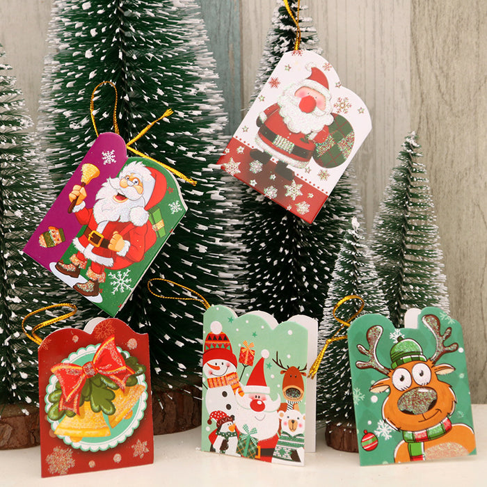Wholesale Christmas decorations Christmas decoration scene Christmas tree Christmas wish card Christmas greeting card small size for Christmas