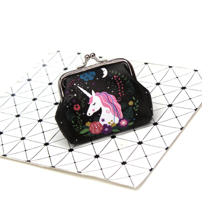 Wholesale Unicorn Print Coin Purse Cartoon Pegasus Student Coin Bag Ladies Small Wallet Children's Hand-held Creative Wallet JDC-WT-QW007