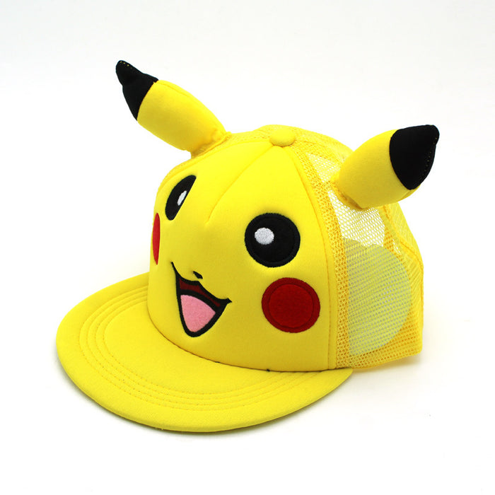 Wholesale Cotton Cute Cartoon Pikachu Flat Brim Parent-child Baseball Cap JDC-FH-ZhiXie020