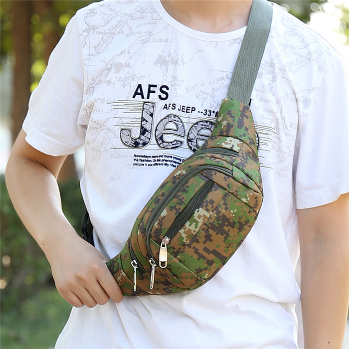 Wholesale Outdoor mobile phone waist bag multi-functional sports messenger bag camouflage chest bag