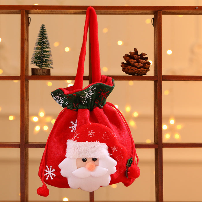 Wholesale Christmas Neck Gift Bag Happy Decal Flower Handbag Candy Bag Cartoon Children' s Handbag Apple Bag Gift Bag