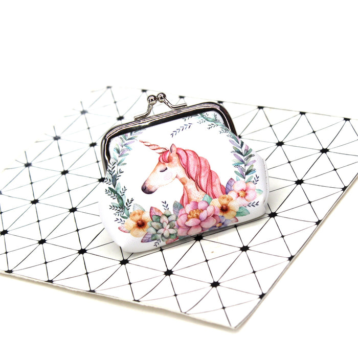 Wholesale Unicorn Print Coin Purse Cartoon Pegasus Student Coin Bag Ladies Small Wallet Children's Hand-held Creative Wallet JDC-WT-QW007