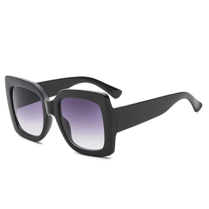 Wholesale Large-framed tricolor square crystal sunglasses