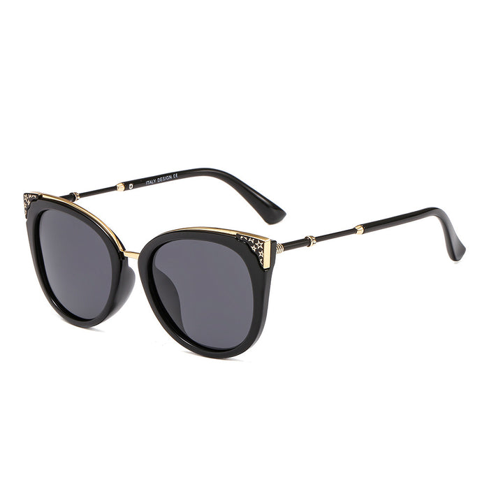 Wholesale Women' s Polarized Cat-Eye Sunglasses with Star Accents